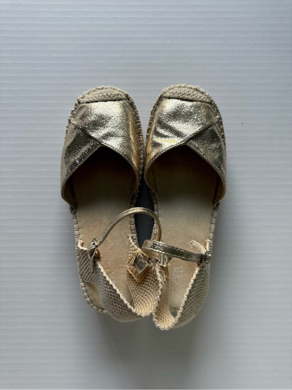 Zara Kids Metallic Gold Espadrille Sandals